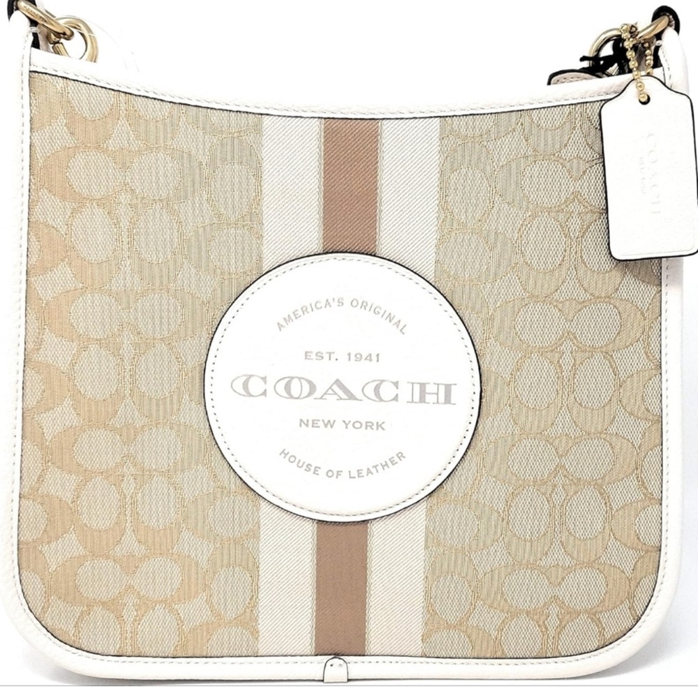 COACH Signature Jacquard Stripe Dempsey File Bag